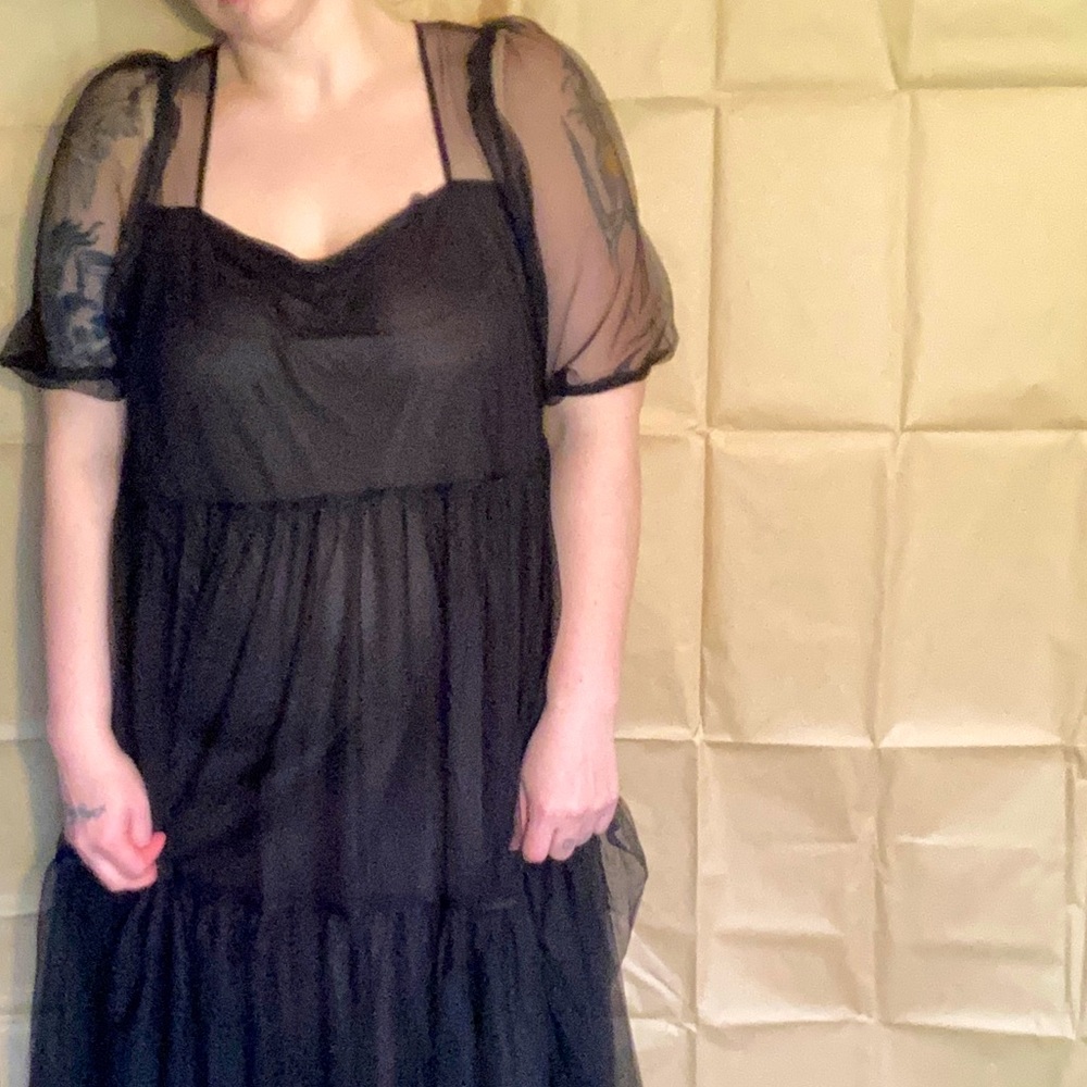 H&mM sheer tiered tulle dress